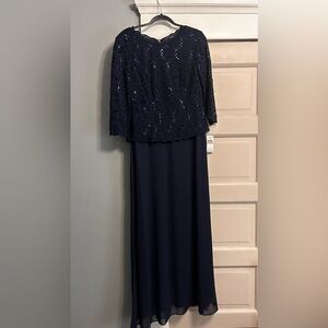 Alex Evenings Midnight Blue Sequin Gown